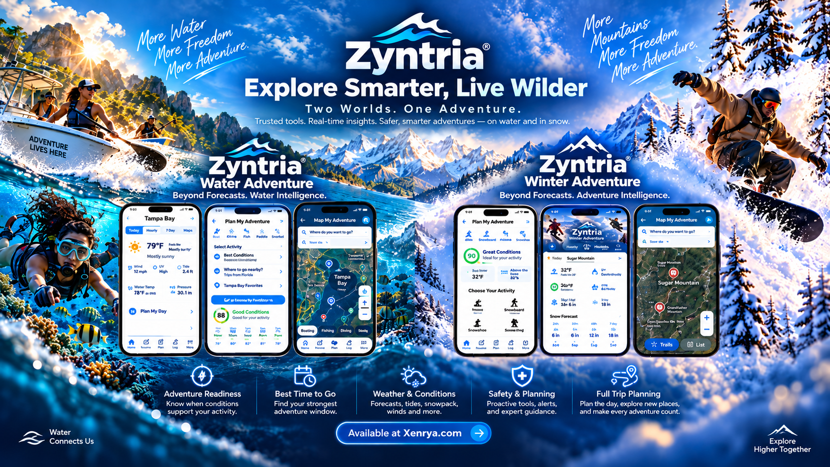Zyntria Water Adventure and Winter Adventure product showcase.