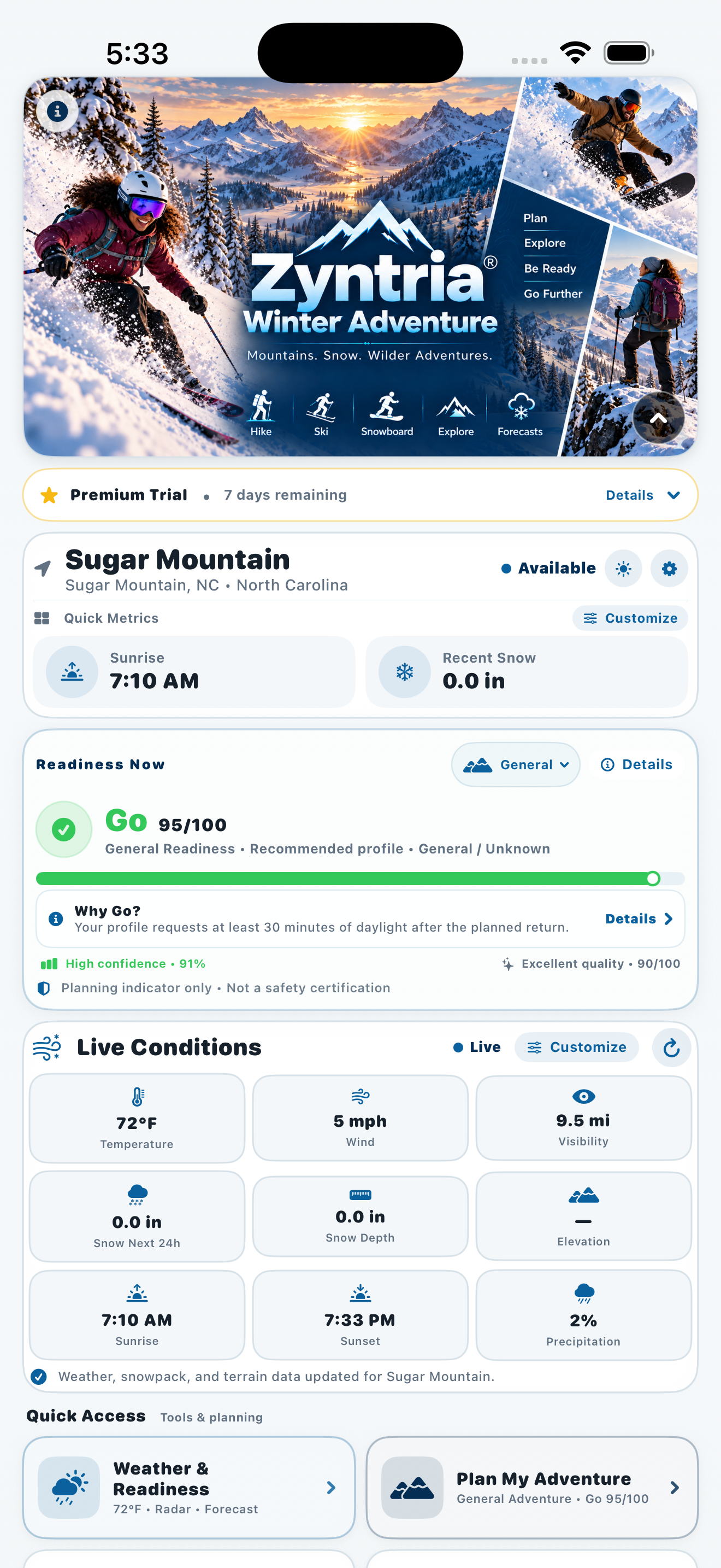 Zyntria Winter Adventure Adventure at a Glance