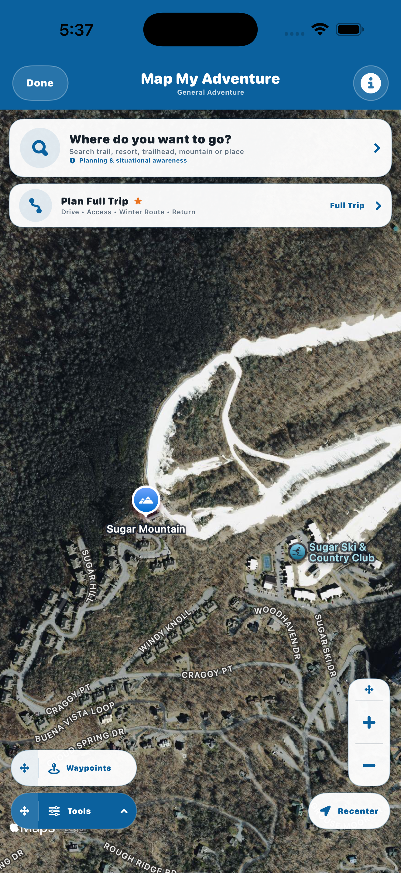 Zyntria Winter Adventure Map & Route Context