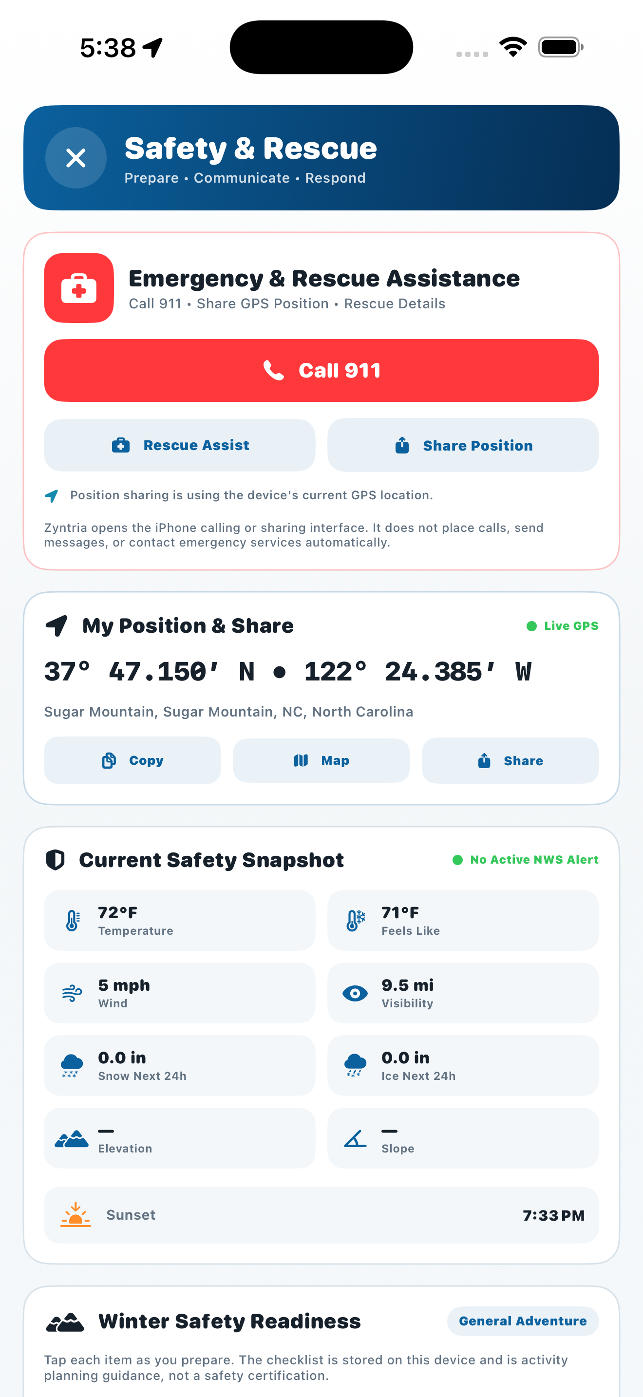 Zyntria Winter Adventure Safety & Rescue