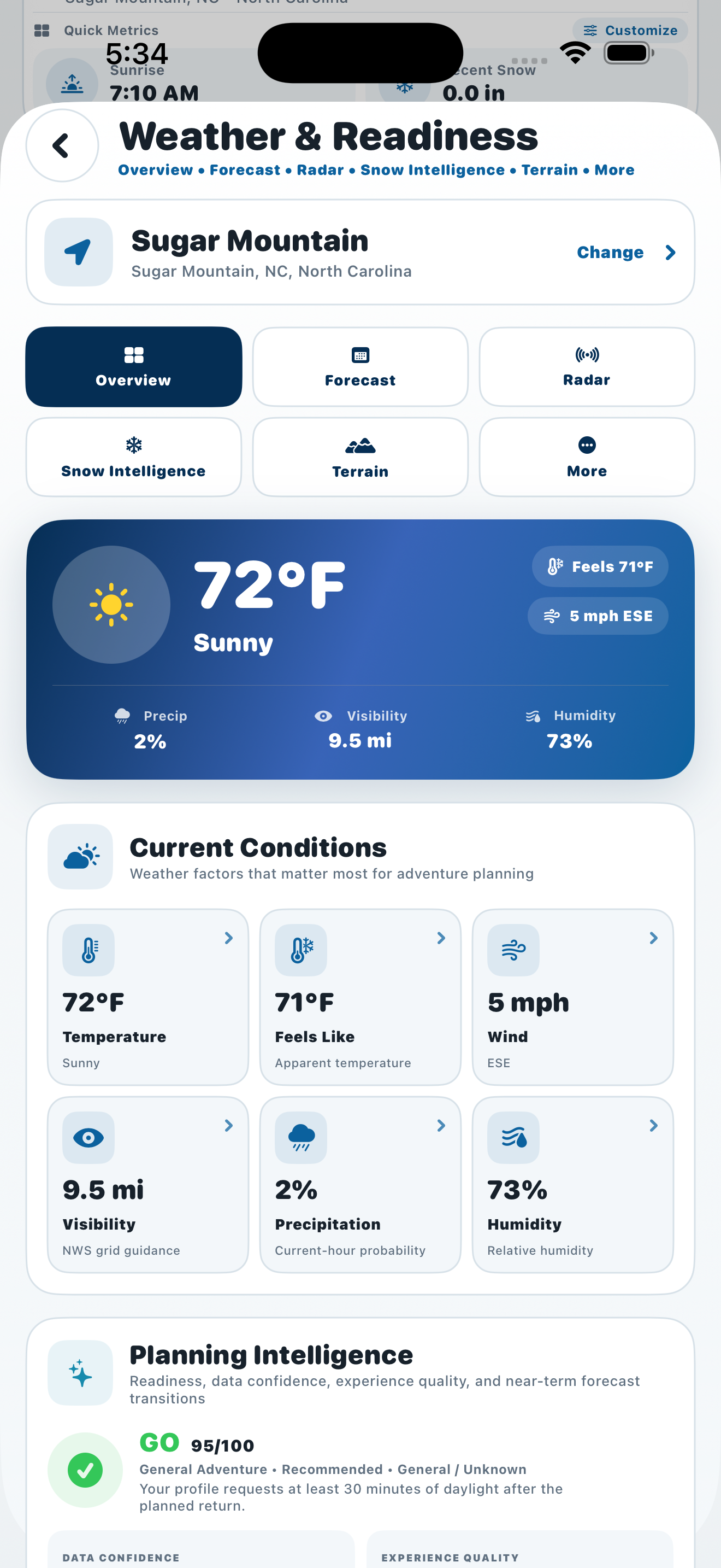 Zyntria Winter Adventure Weather & Snow Intelligence